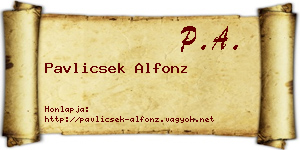 Pavlicsek Alfonz névjegykártya
